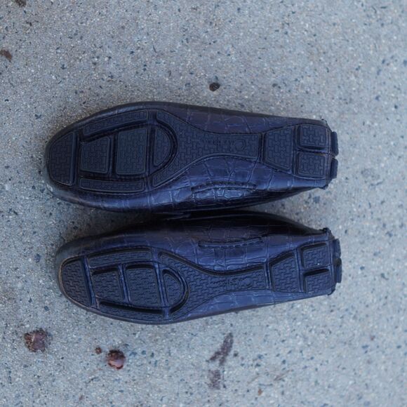 Cole Haan Croc Patent Leather Driving Loafers 6.5 Mocs Black D40925 - Picture 11 of 12